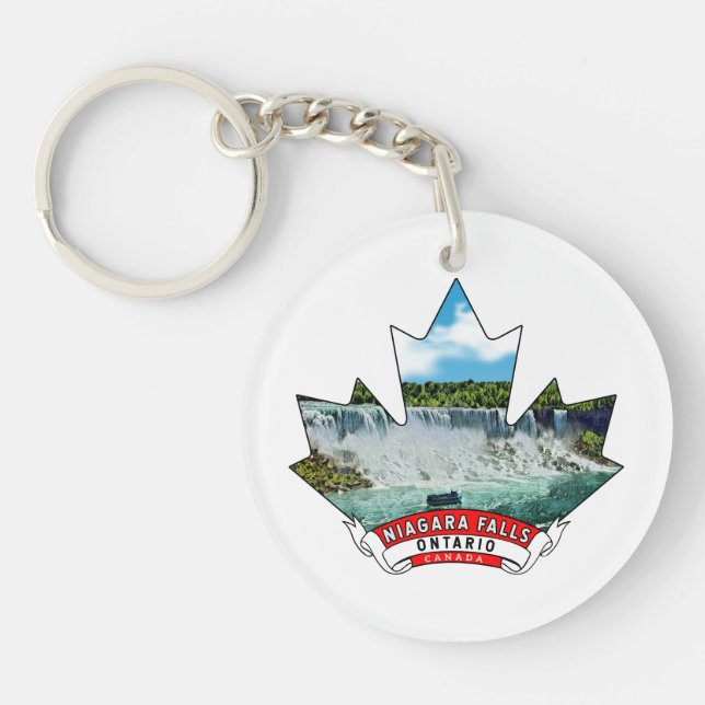 Niagara Falls, Ontario Canada Maple Key Ring (Front)