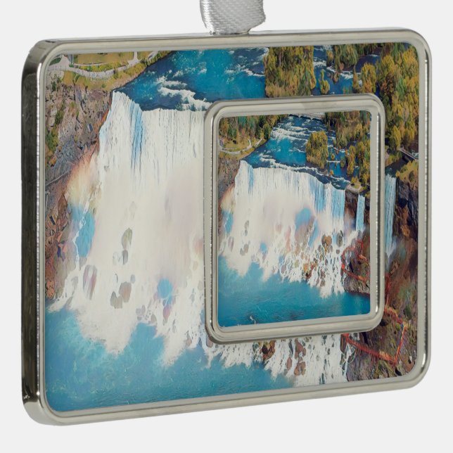NIAGARA FALLS - Panorama Silver Plated Framed Ornament (Right)