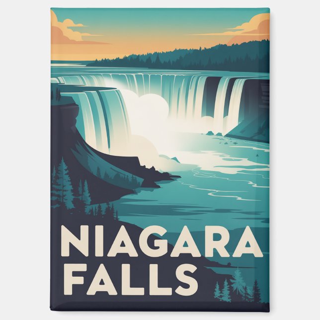 Niagara Falls - Retro Fridge Magnet (Front)