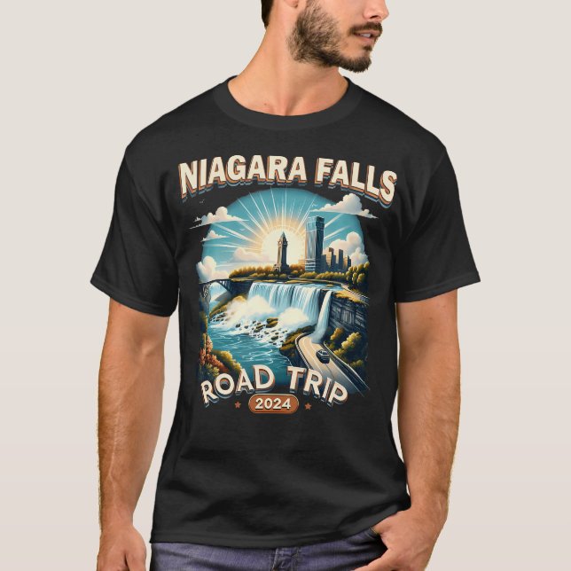 Niagara Falls Road Trip 2024 Family T-Shirt (Front)
