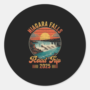 Niagara Falls Road Trip 2025 Summer Vacation Famil Classic Round Sticker
