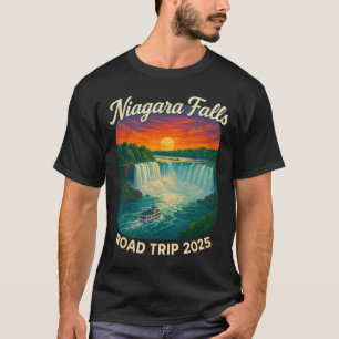 Niagara Falls Road Trip 2025 Vintage Sunset Waterf T-Shirt