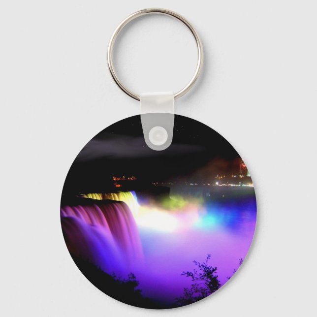 Niagara-Falls-under-floodlights-at-night Key Ring (Front)