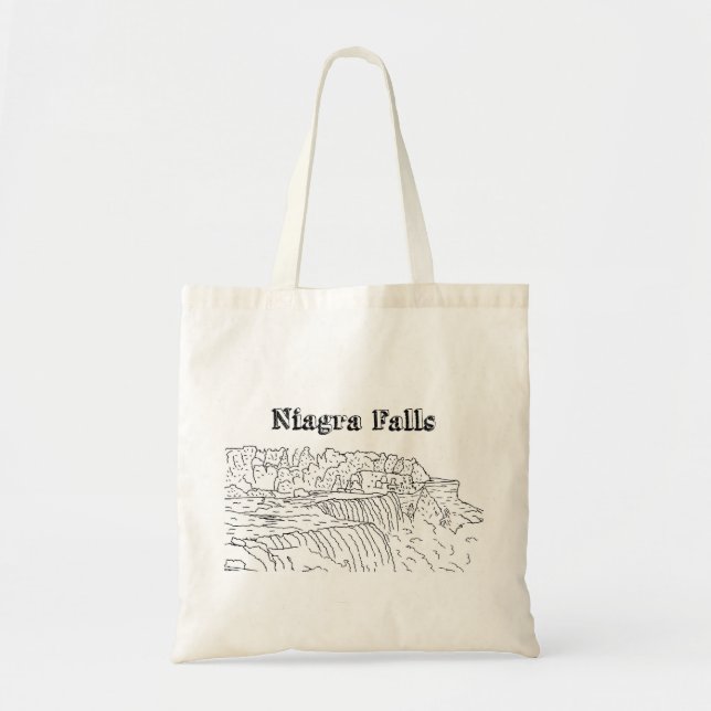 Niagara Falls Vacation Drawing Vacation Art Travel Tote Bag (Front)