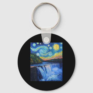 Niagara Falls - Van Gogh Style - Starry Night Key Ring