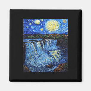 Niagara Falls - Van Gogh Style - Starry Night Magnet