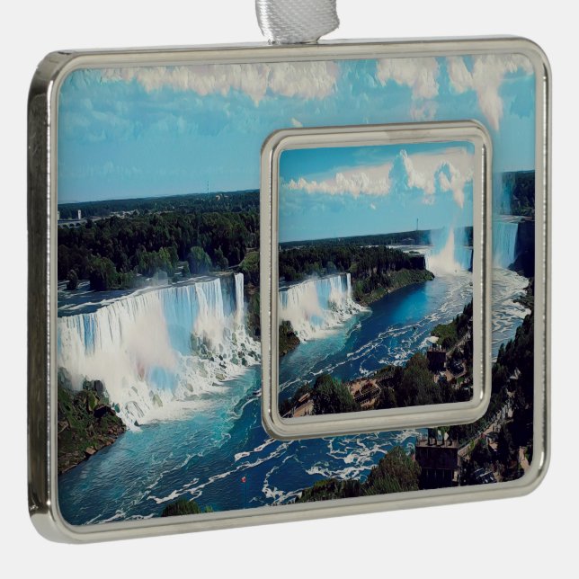 NIAGARA FALLS - view Silver Plated Framed Ornament (Right)