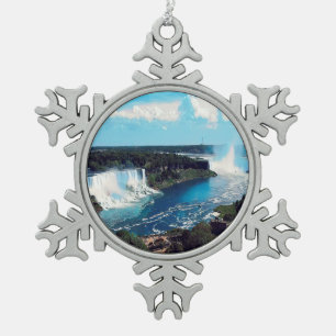 NIAGARA FALLS - view Snowflake Pewter Christmas Ornament