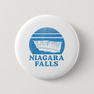 Niagara Falls Waterfall Retro Souvenir Tourist Gif 6 Cm Round Badge