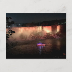 Niagra Falls at night Postcard