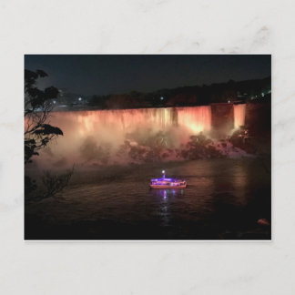 Niagra Falls at night Postcard