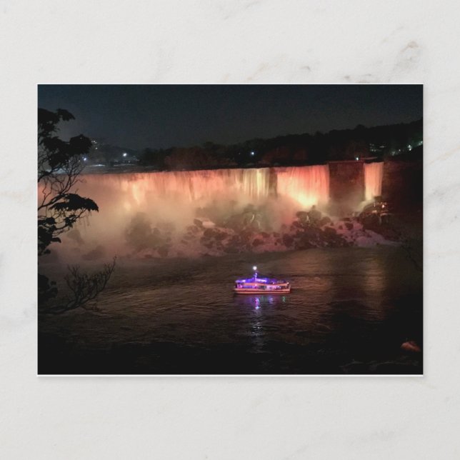 Niagra Falls at night Postcard (Front)