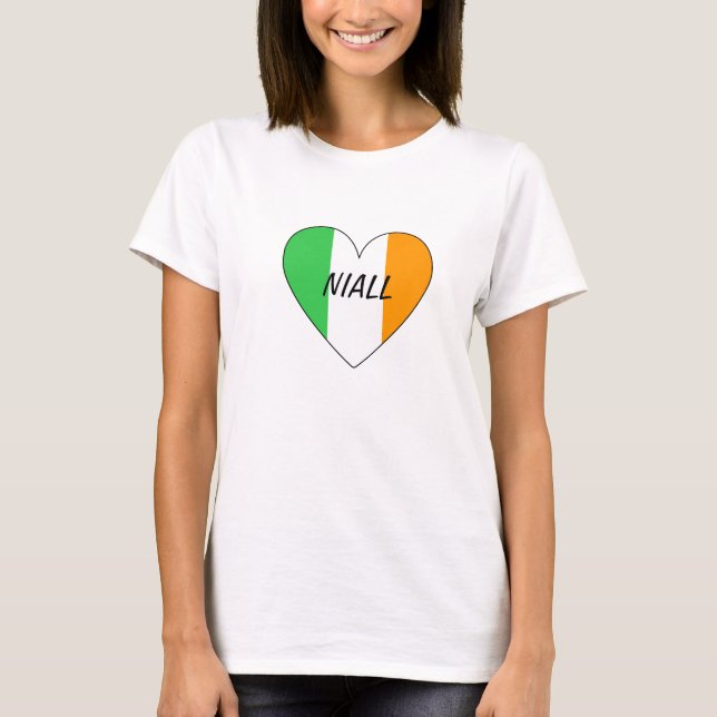 Niall irish flag heart t-shirt (Front)