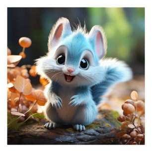 Nibbly - the blue squirrel photo print