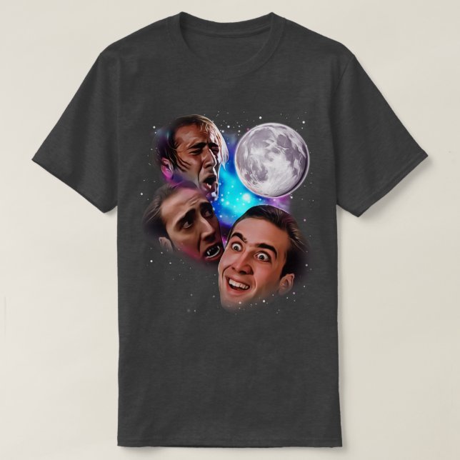 Nic Cage Howl at the Moon T-Shirt (Design Front)