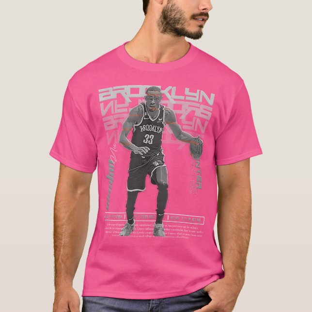 Nic Claxton Basketball Art Nets T-Shirt (Front)