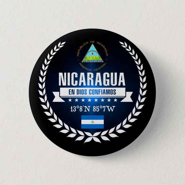 Nicaragua 6 Cm Round Badge (Front)