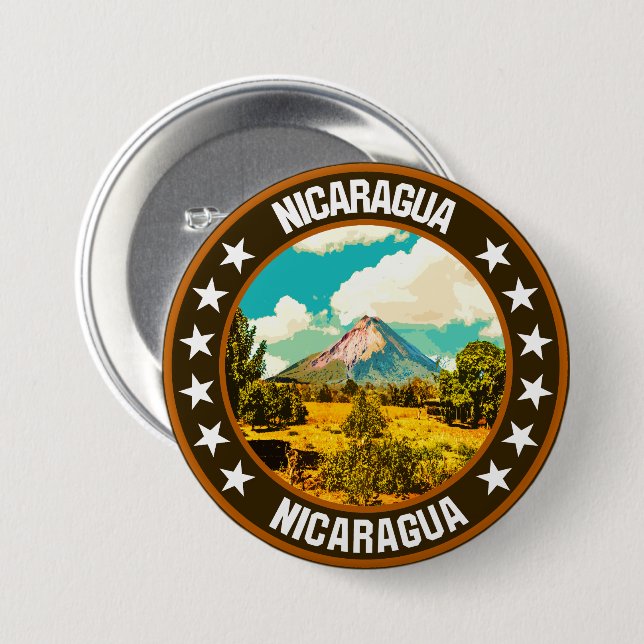 Nicaragua                                          7.5 cm round badge (Front & Back)