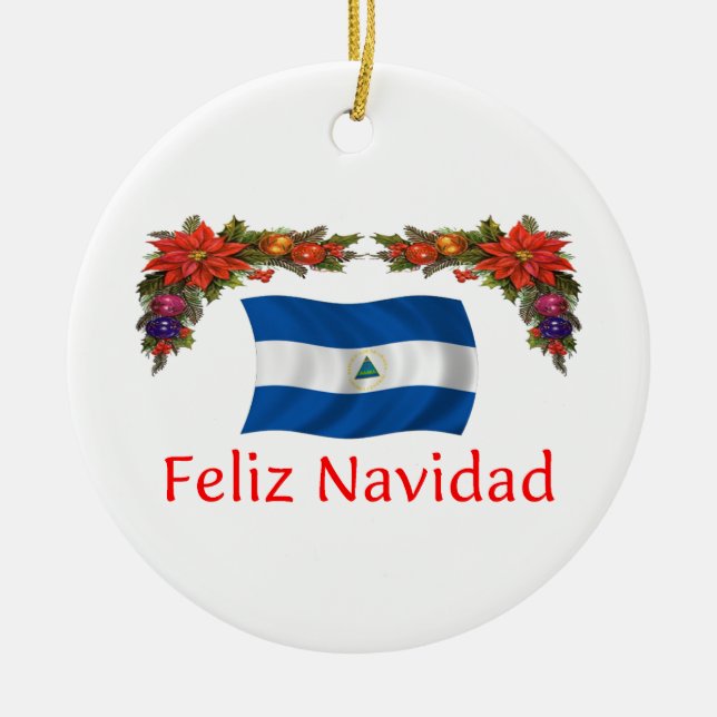 Nicaragua Christmas Ceramic Ornament (Front)