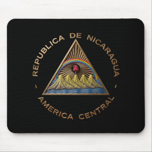 Nicaragua country flag symbol emblem coat arms emb mouse pad