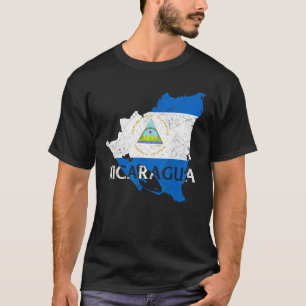 Nicaragua Country Map Flag Proud Nicaraguan Patrio T-Shirt