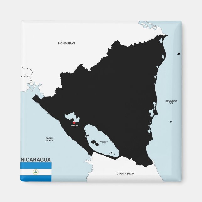 nicaragua country political map flag magnet (Front)