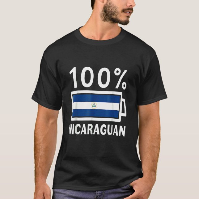 Nicaragua Flag 100 Nicaraguan Battery Power Tee (Front)