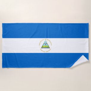 Nicaragua Flag Beach Towel