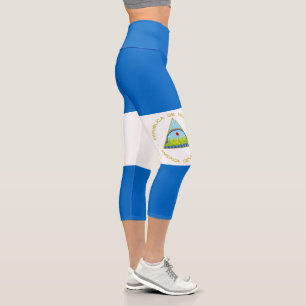 Nicaragua Flag Capri Leggings
