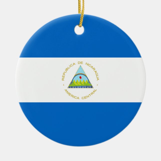 Nicaragua flag ceramic ornament (Front)