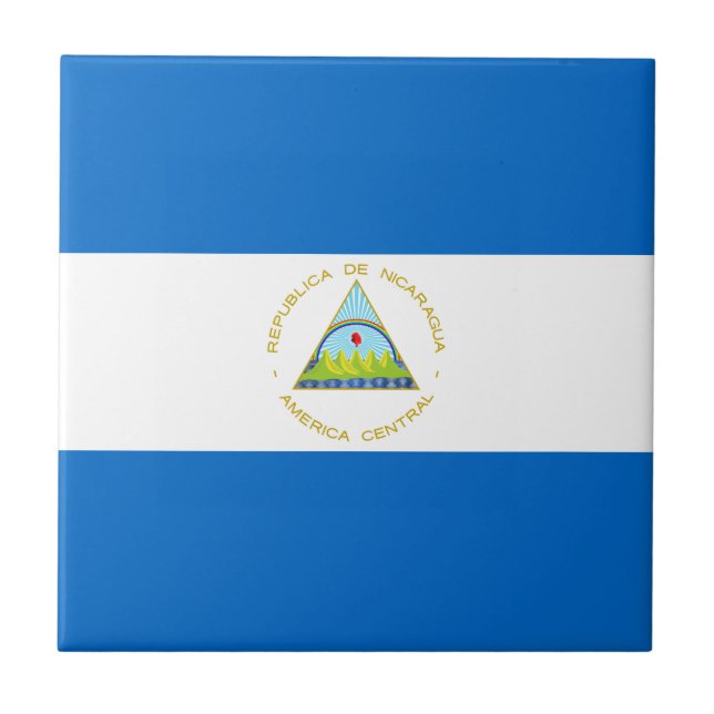 Nicaragua Flag Ceramic Tile (Front)