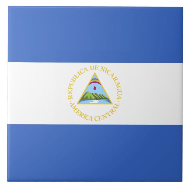 Nicaragua Flag Ceramic Tile (Front)