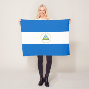 Nicaragua Flag Fleece Blanket
