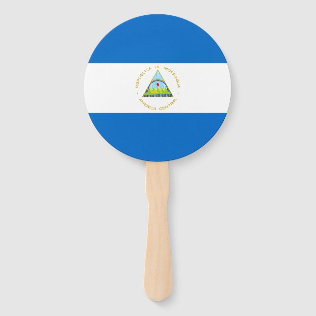 Nicaragua Flag Hand Fan (Front)