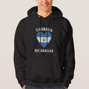 Nicaragua Flag Heart Granada City Hoodie