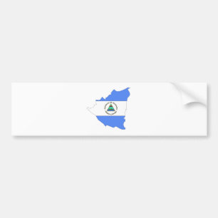 Nicaragua Flag Map full size Bumper Sticker
