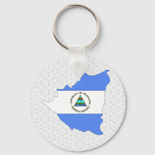 Nicaragua Flag Map full size Key Ring