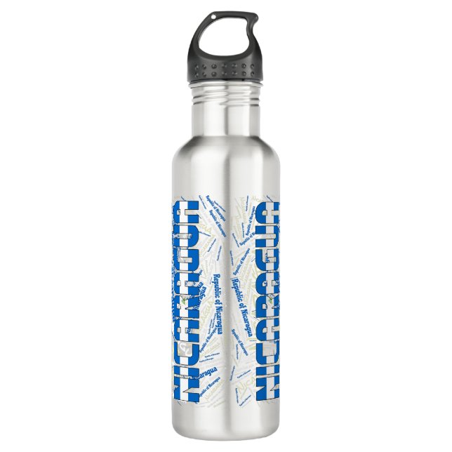 Nicaragua Flag Patriotic 710 Ml Water Bottle (Front)