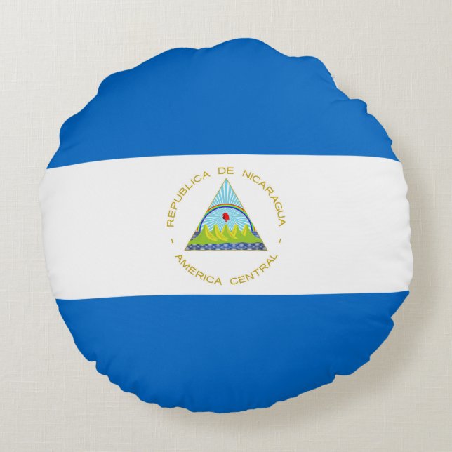 Nicaragua flag round cushion (Back)