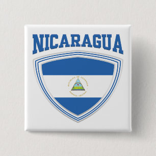Nicaragua Flag Shield 15 Cm Square Badge