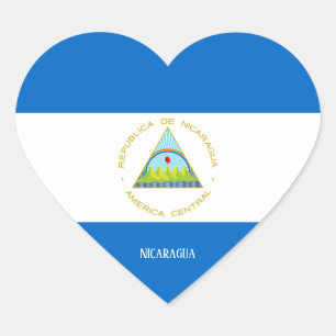 Nicaragua Flag Splendid Patriotic Heart Sticker