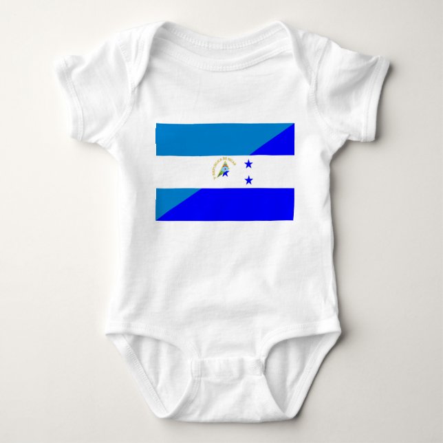 nicaragua honduras flag country half flag symbol baby bodysuit (Front)