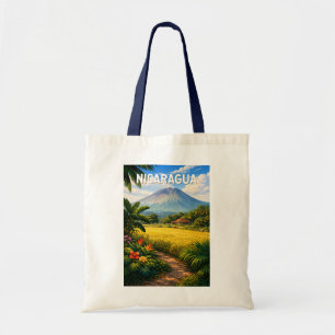 Nicaragua Illustration Travel Art Vintage Tote Bag