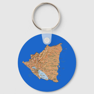 Nicaragua Map Keychain