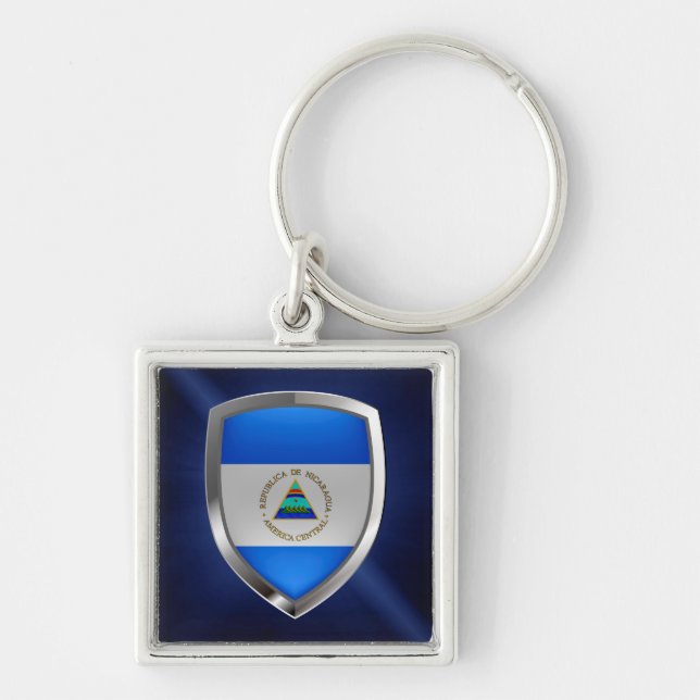 Nicaragua Metallic Emblem Key Ring (Front)