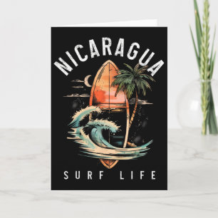 Nicaragua Nica Surf Vintage Surfing Surfer Card