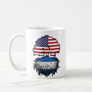 Nicaragua Nicaraguan American USA Tree Roots Flag Coffee Mug