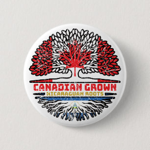 Nicaragua Nicaraguan Canadian Canada Tree Roots 6 Cm Round Badge