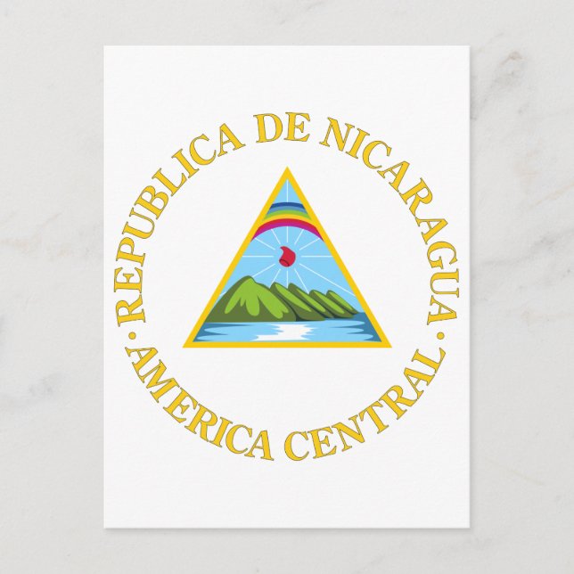 Nicaragua Official Coat Of Arms Heraldry Symbol Postcard (Front)