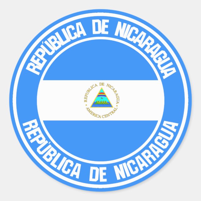 Nicaragua Round Emblem Classic Round Sticker (Front)